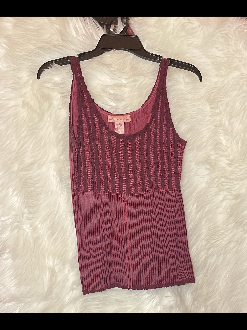 Women's Ribbed Knit Tank Top in Wine